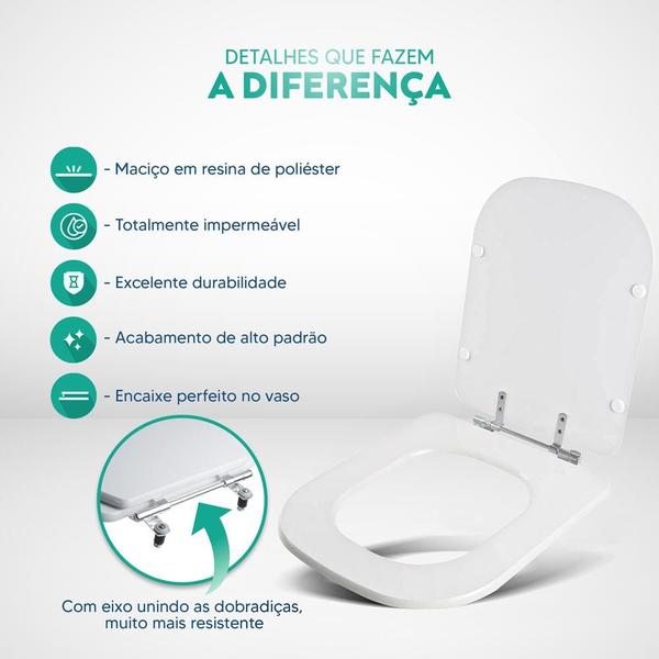 Imagem de Assento Sanitário Poliéster Gap Branco para vaso Roca