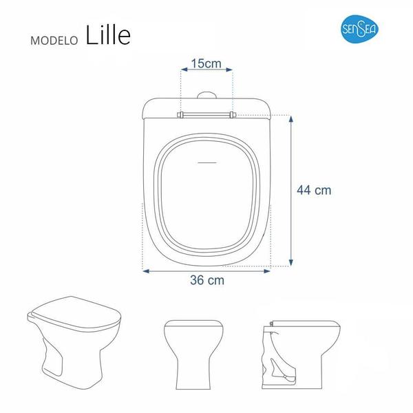 Imagem de Assento Sanitário Poliéster Lille Branco para vaso Sensea 6lpf