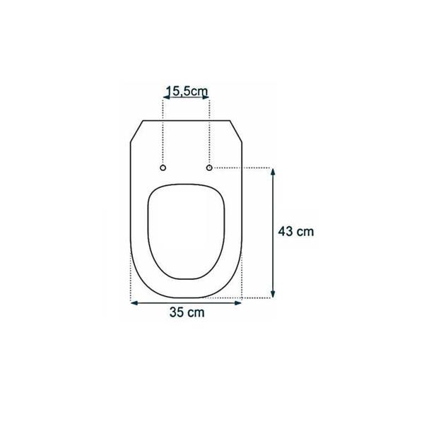 Imagem de Assento Sanitário Poliéster Meridian Branco Para Louça Roca