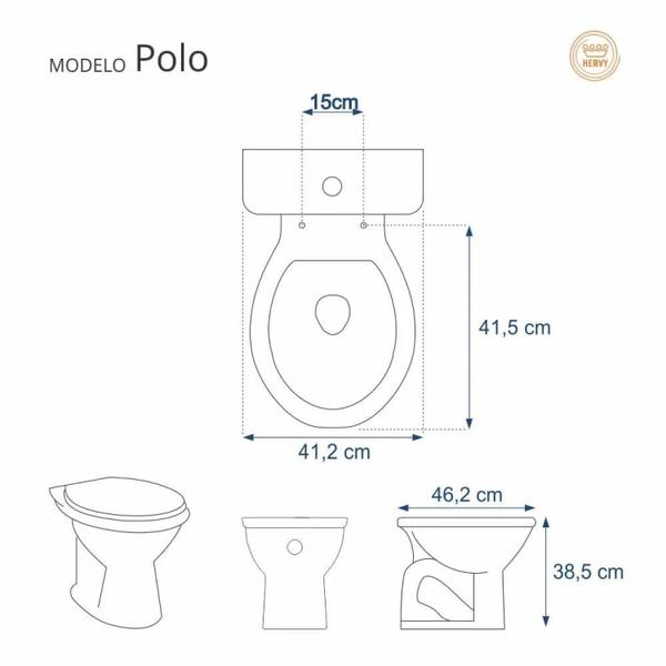 Imagem de Assento Sanitário Poliéster para Louça Polo (hervy) Aço Branco