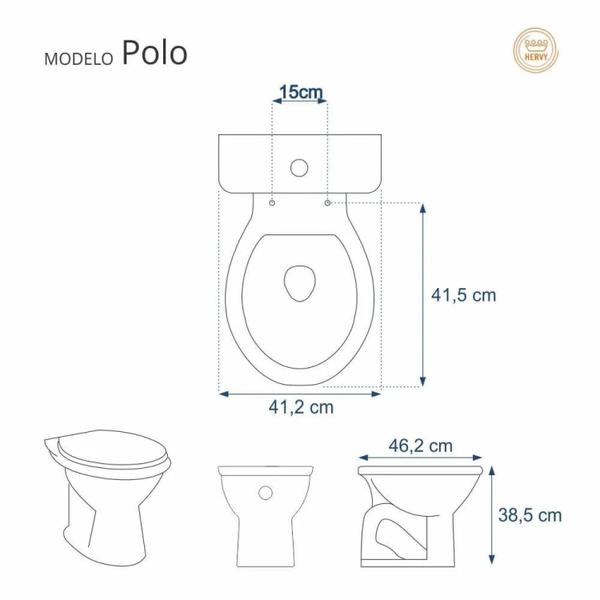 Assento Sanitário Poliéster Para Louça Polo (Hervy) Aço Sedile Imagem de Assento Sanitário Poliéster Para Louça Polo (Hervy) Aço Sedile