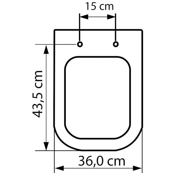 Imagem de Assento Sanitário Poliéster Para Louça Quadra/Unic/Axis (Deca) Slow Close Croma Sedile