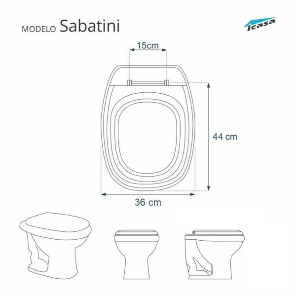 Imagem de Assento Sanitário Poliéster para Louça Sabatini (icasa) Aço Palha