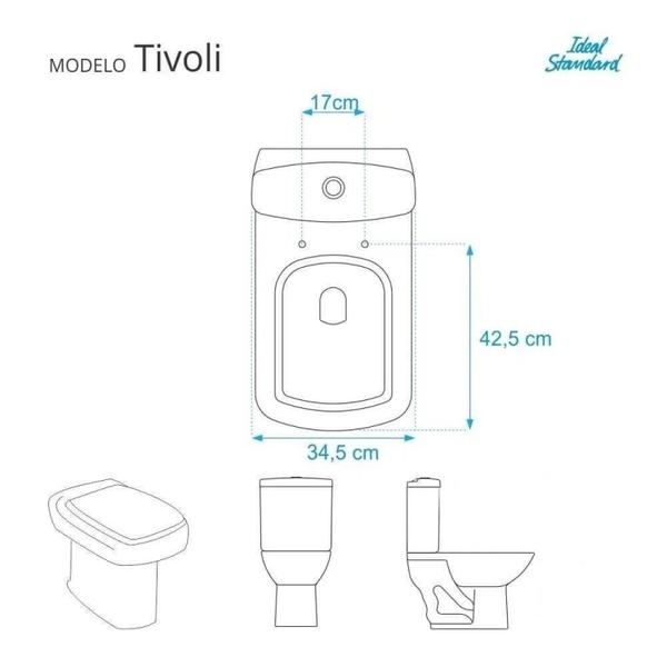 Imagem de Assento Sanitário Poliéster para Louça Sedile Tivoli (ideal Standard) Aço