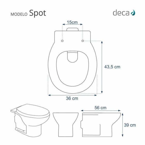 Imagem de Assento Sanitário Poliéster para Louça Spot (deca) Aço Creme