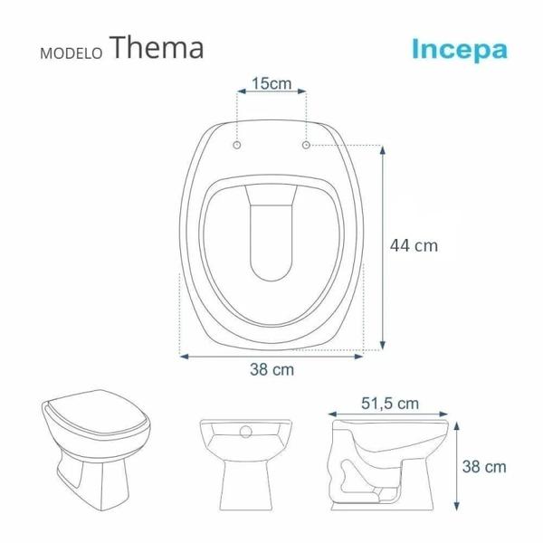 Assento Sanitário Poliéster para Louça Thema (incepa) Slow Close Cromado Branco - Sedile Assentos Imagem de Assento Sanitário Poliéster para Louça Thema (incepa) Slow Close Cromado Branco