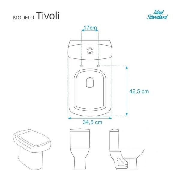 Imagem de Assento Sanitário Poliéster para Louça Tivoli (ideal Standard) Aço Visone Visone
