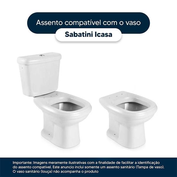 Imagem de Assento Sanitário Poliéster Sabatini Branco para vaso Icasa 1.6gpf 6lpf