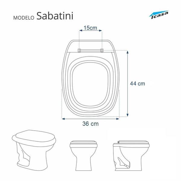 Imagem de Assento Sanitario Poliester Sabatini Branco para Vaso Icasa