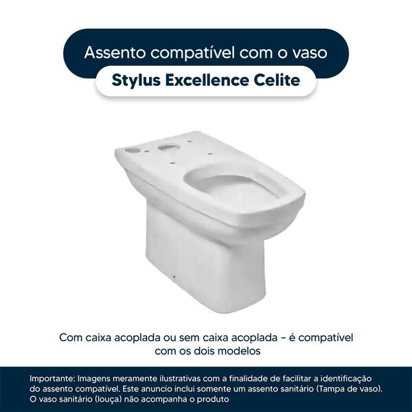 Imagem de Assento Sanitario Poliester Stylus Excellence Branco para Vaso Celite