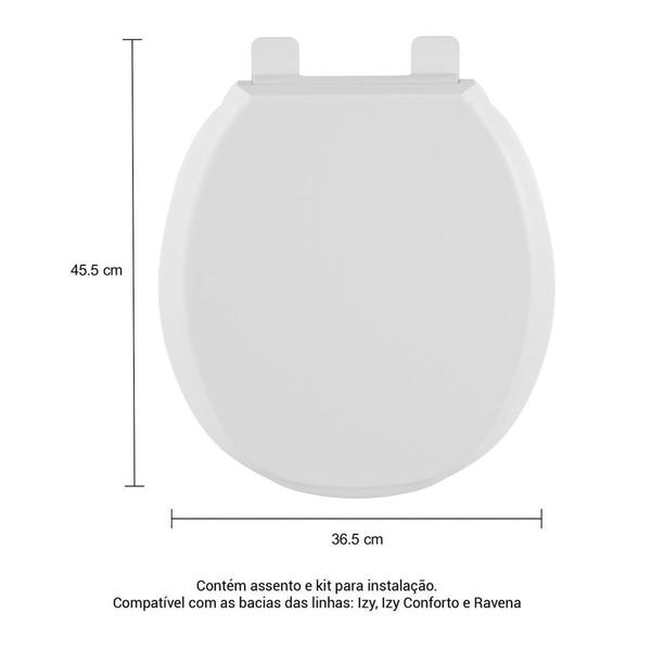 Imagem de Assento Sanitário Polipropileno Convencional/Oval Branco Slow Close Deca