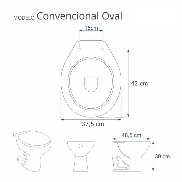 Imagem de Assento Sanitário Polipropileno Oval Premium Universal Preto