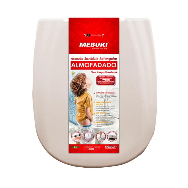 Assento Sanitário Pra Vaso Almofadado Retangular Salmão Paris Ideal Standart 1.6gpf 6.0lpf - Mebuki Imagem de Assento Sanitário Pra Vaso Almofadado Retangular Salmão Paris Ideal Standart 1.6gpf 6.0lpf