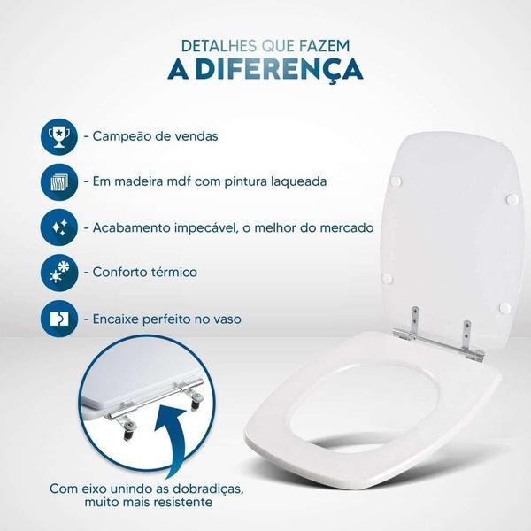 Imagem de Assento Sanitário Primula Plus Branco para vaso Fiori