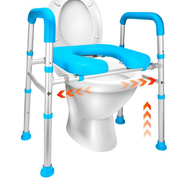 Assento sanitário Raiser Gillion Raised com alças de capacidade de 400 libras Imagem de Assento sanitário Raiser Gillion Raised com alças de capacidade de 400 libras