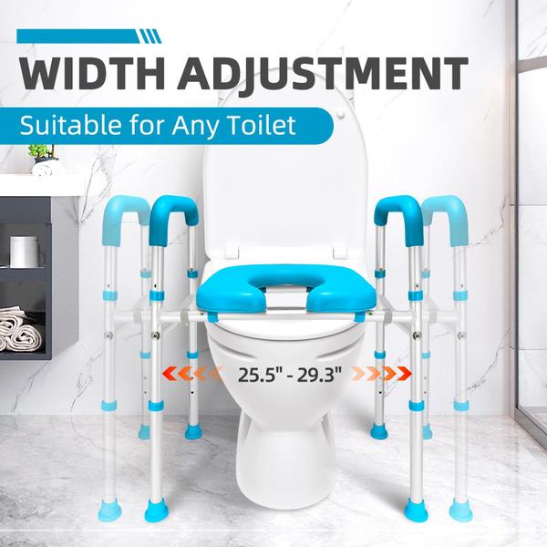 Assento sanitário Raiser Gillion Raised com alças de capacidade de 400 libras Imagem de Assento sanitário Raiser Gillion Raised com alças de capacidade de 400 libras