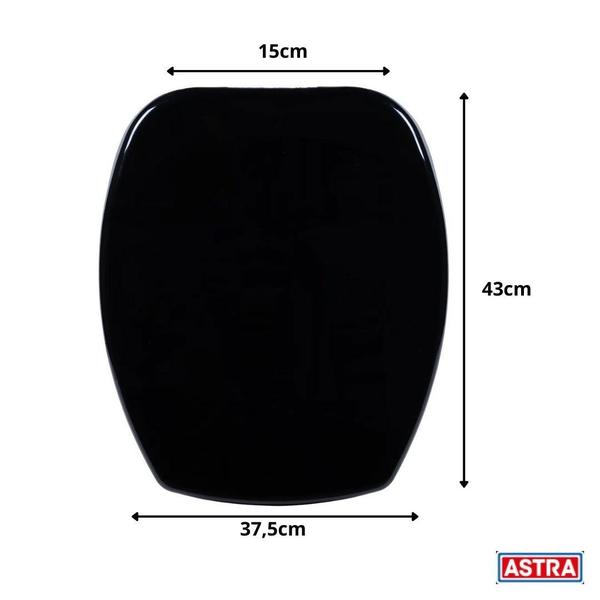 Assento Sanitário Rígido Classique Incepa Thema Astra Preto Imagem de Assento Sanitário Rígido Classique Incepa Thema Astra Preto