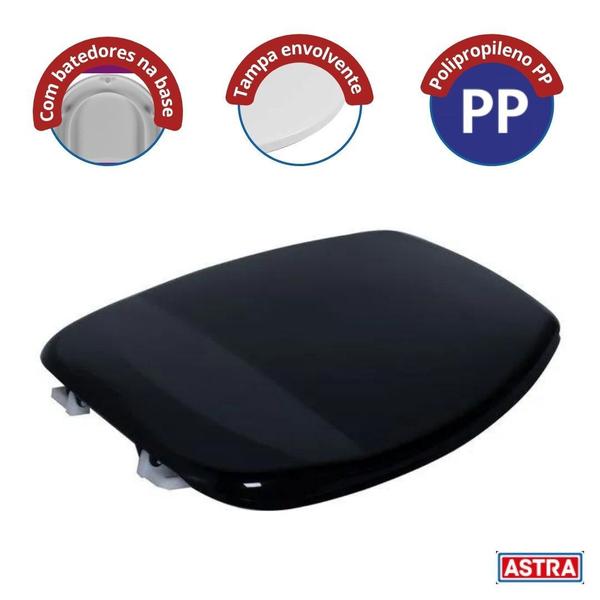Assento Sanitário Rígido Classique Incepa Thema Astra Preto Imagem de Assento Sanitário Rígido Classique Incepa Thema Astra Preto