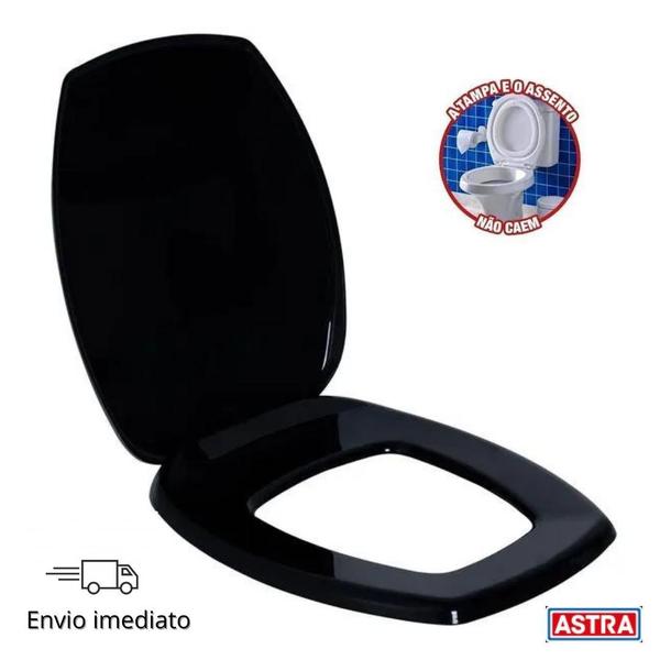 Assento Sanitário Rígido Classique Incepa Thema Astra Preto Imagem de Assento Sanitário Rígido Classique Incepa Thema Astra Preto