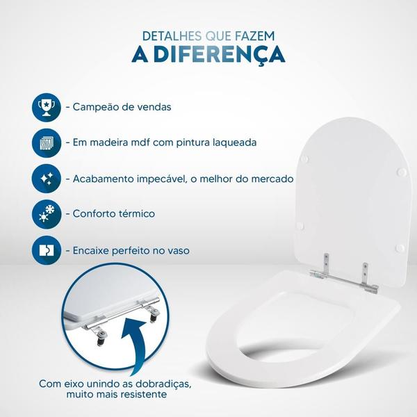 Imagem de Assento Sanitário Riviera Branco para vaso Celite