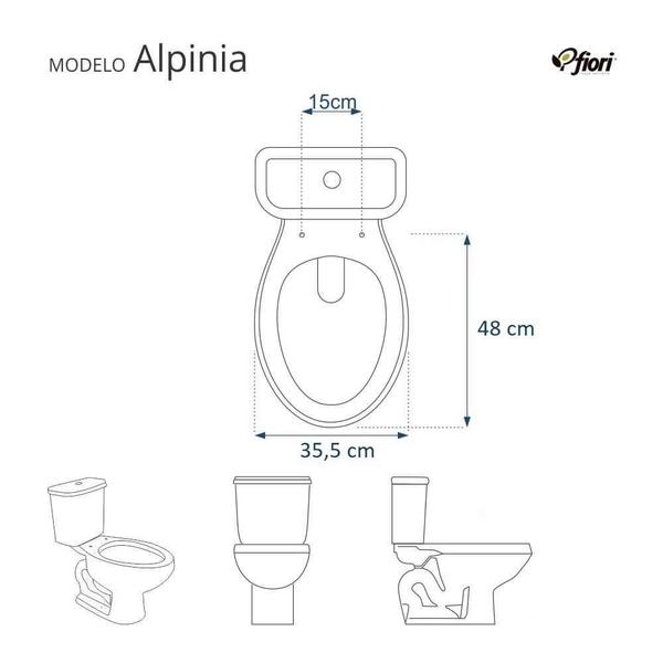 Imagem de Assento Sanitário Soft Close Alpinia Cinza Claro para vaso Fiori