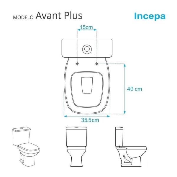 Imagem de Assento Sanitário Soft Close Avant Plus Cinza Platina para vaso Incepa