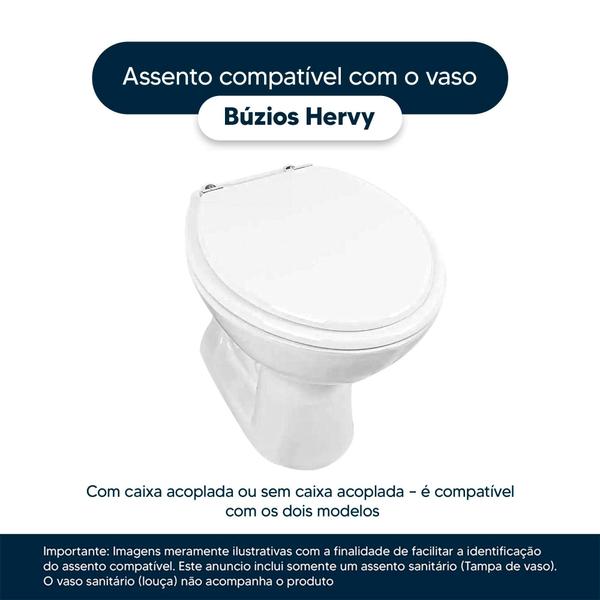 Imagem de Assento Sanitário Soft Close Buzios Cinza Claro para vaso Hervy