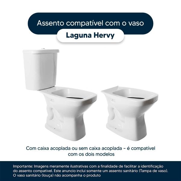 Imagem de Assento Sanitário Soft Close Laguna Cinza Claro para vaso Hervy