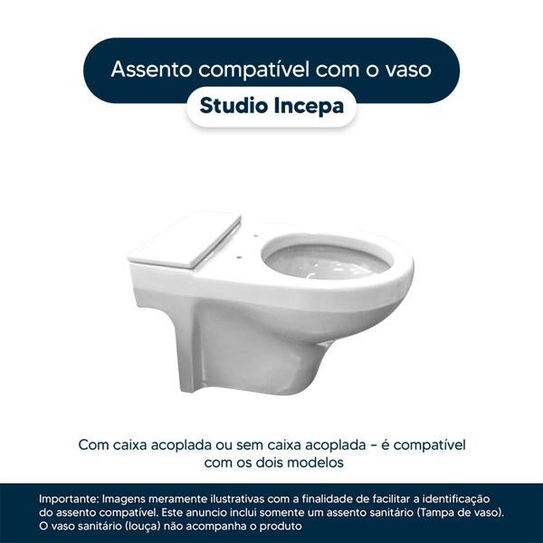 Imagem de Assento Sanitário Studio Cinza Ambar para vaso Incepa