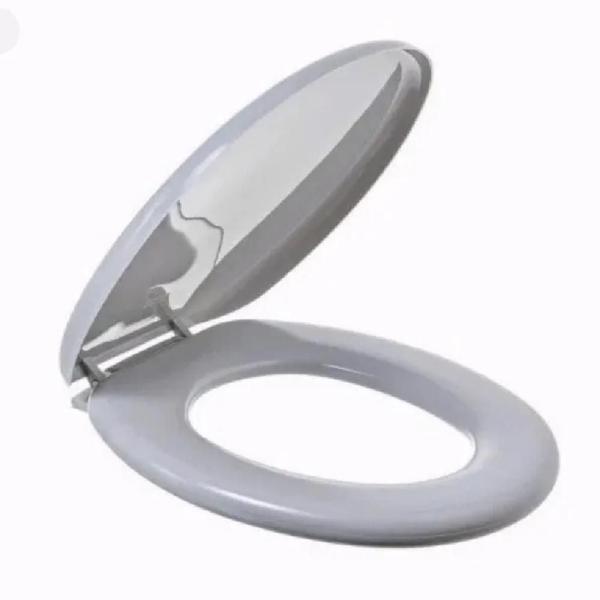 Assento sanitário tampa de vaso anatômico macio universal em qualquer vaso cinza escuro - granplast Imagem de Assento sanitário tampa de vaso anatômico macio universal em qualquer vaso cinza escuro