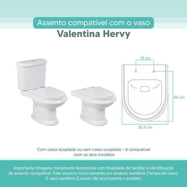 Imagem de Assento Sanitário Tampa de Vaso Branco MDF Laqueado Valentina para bacia Hervy