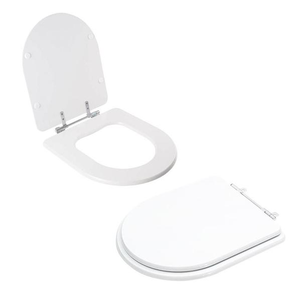 Imagem de Assento Sanitário Tampa de Vaso Branco Resina Poliester Smart para bacia Celite