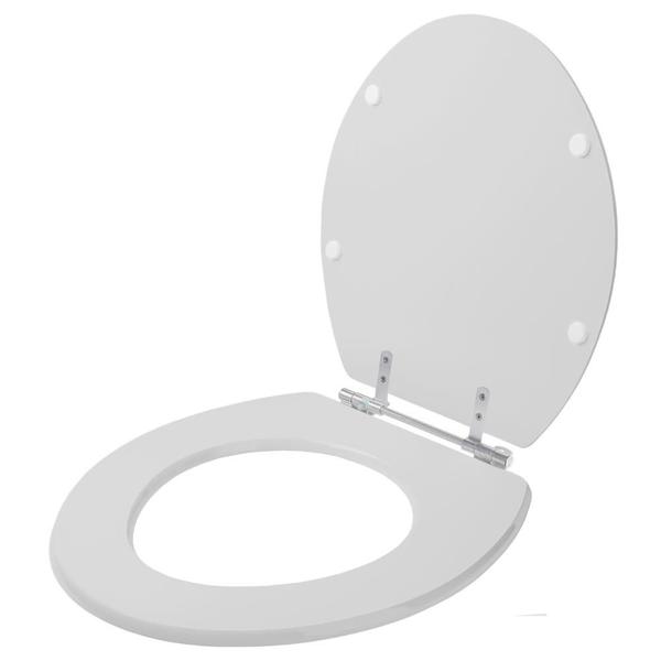 Imagem de Assento Sanitário Tampa de Vaso Madeira MDF Laqueado Convencional Oval Universal 6lpf