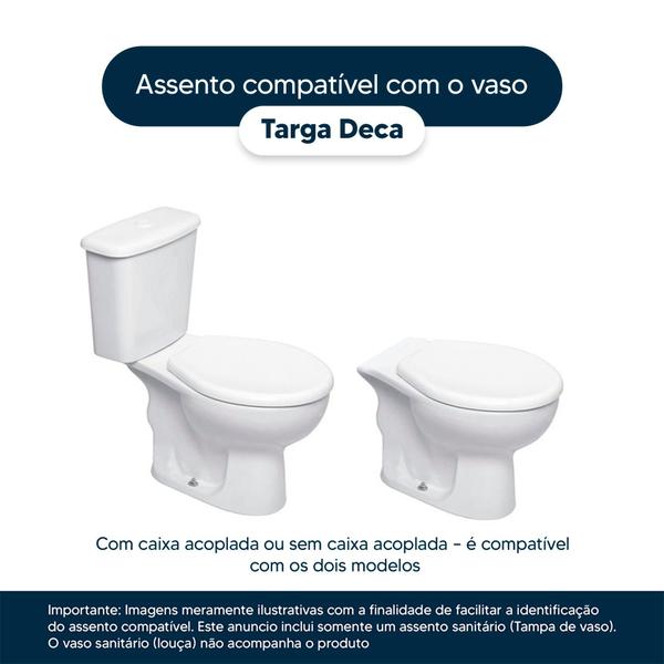 Imagem de Assento Sanitário Targa Cinza Real para vaso Deca