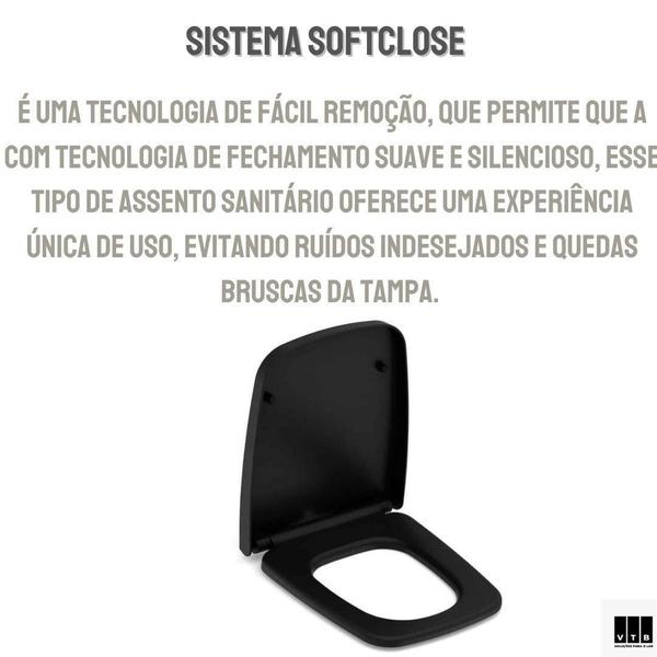 Imagem de Assento Sanitário Termofixo Softclose Boss Matte Black Roca