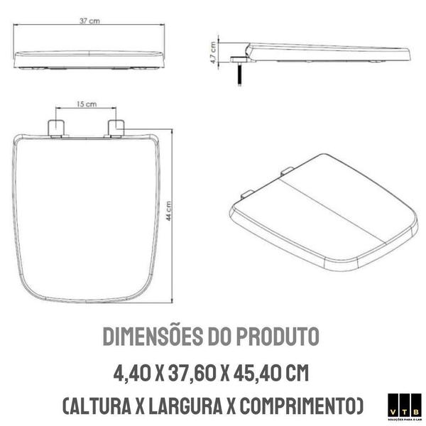 Imagem de Assento Sanitário Termofixo Softclose Boss Matte Black Roca