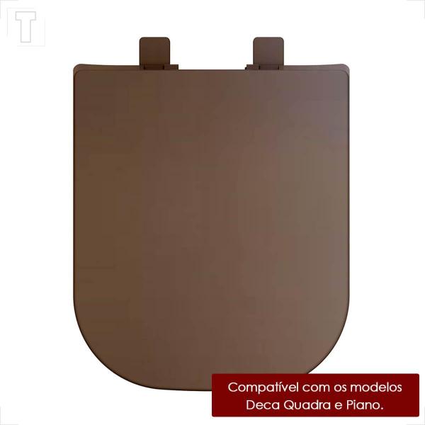 Assento sanitario tupan piano/quadra termofixo softclose marrom fosco 22 Imagem de Assento sanitario tupan piano/quadra termofixo softclose marrom fosco 22