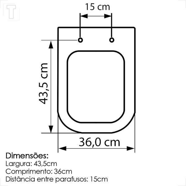 Imagem de Assento sanitario tupan piano/quadra termofixo softclose marrom fosco 22