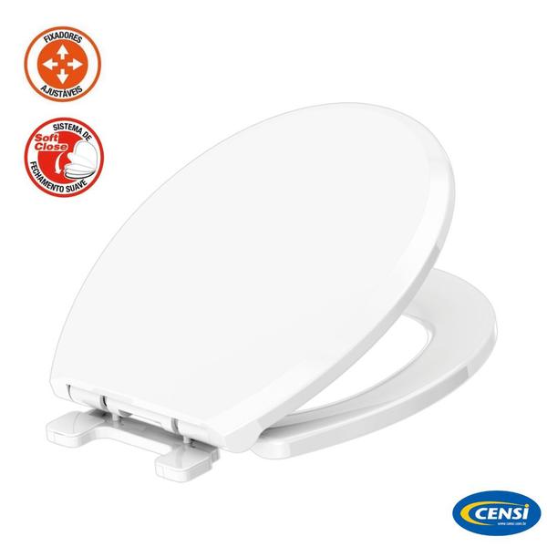 Imagem de Assento sanitario universal oval branco soft close pp censi