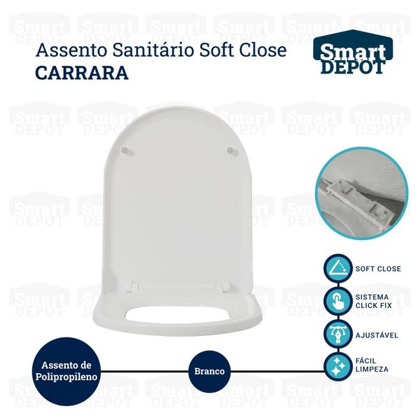 Imagem de Assento Sanitário Vaso Carrara Soft Close Smart Depot Branco