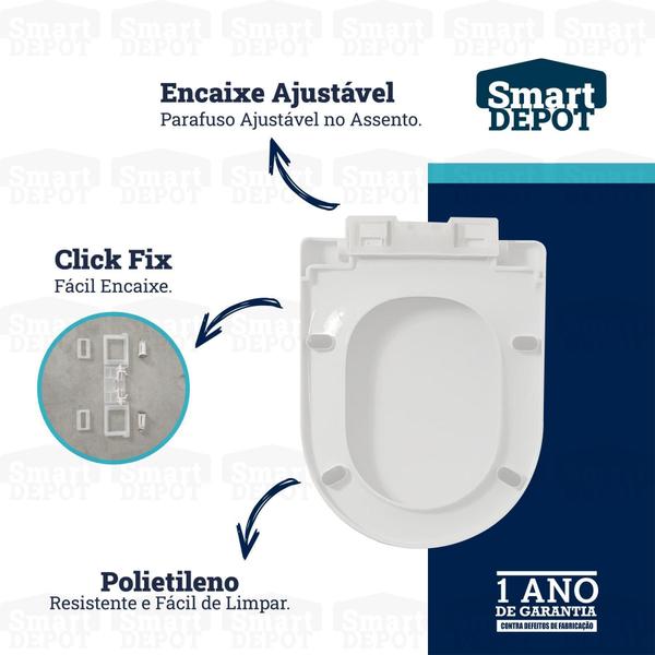 Imagem de Assento Sanitário Vaso Carrara Soft Close Smart Depot Branco