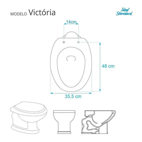 Imagem de Assento Sanitario Victoria Bone (Bege Claro) para vaso Ideal Standard