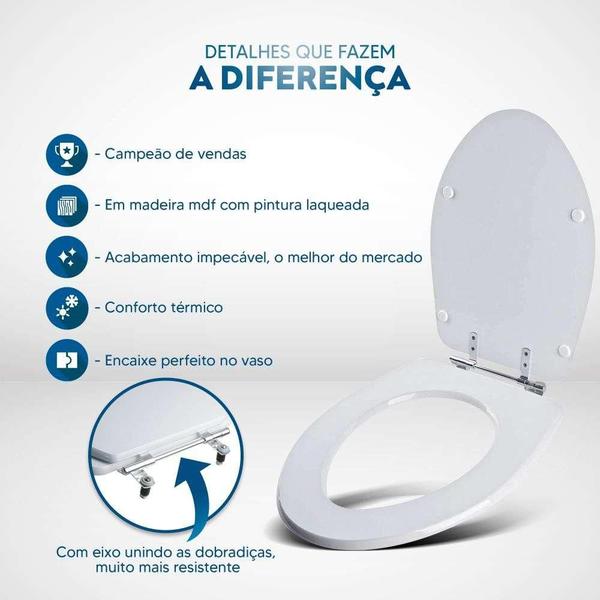 Imagem de Assento Sanitario Victoria Branco para Vaso Ideal Standard