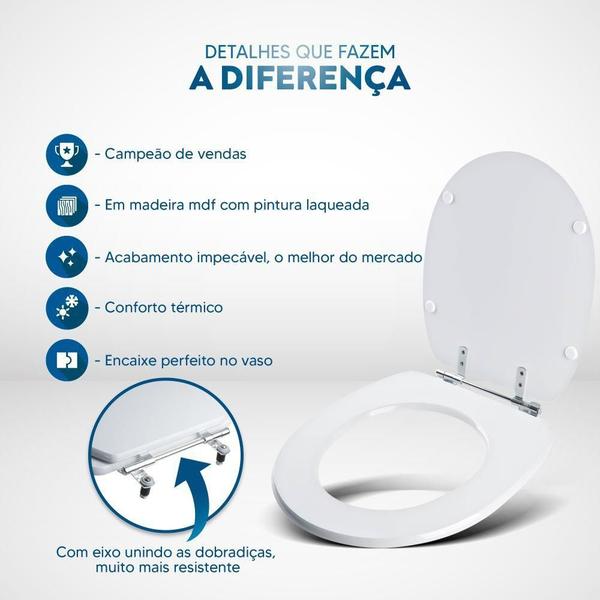 Assento Sanitário Village Branco para bacia Deca - Pontto Lavabo Imagem de Assento Sanitário Village Branco para bacia Deca