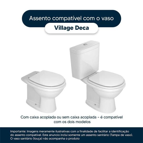 Assento Sanitário Village Branco para bacia Deca - Pontto Lavabo Imagem de Assento Sanitário Village Branco para bacia Deca