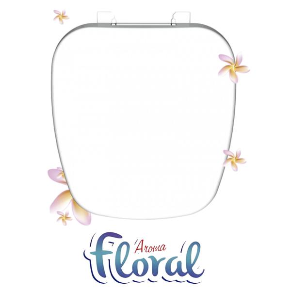 Imagem de Assento Sanitários Almofadado Com Aroma Floral Fit Branco Perfumado Com Dimensão 450,7 x 390 x 50,5