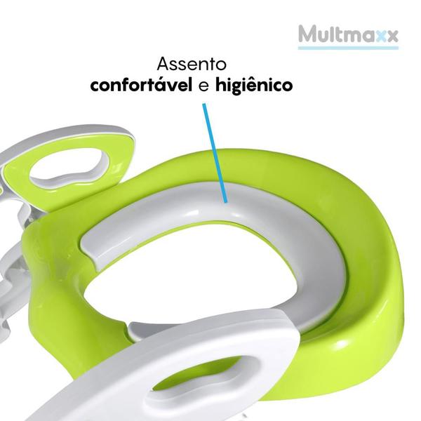 Imagem de Assento Troninho Redutor Sanitário Infantil com Escada Verde Multmaxx