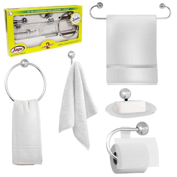 Assento Vaso Sanitário Almofadado Preto + Kit Banheiro 5 Pçs - Atlas Imagem de Assento Vaso Sanitário Almofadado Preto + Kit Banheiro 5 Pçs