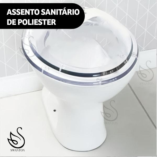 Imagem de Assento Vaso Sanitário Tampa De Poliéster Oval Transparente