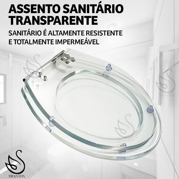 Imagem de Assento Vaso Sanitário Tampa De Poliéster Oval Transparente